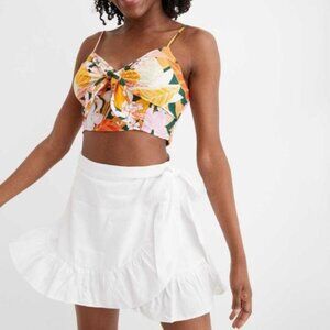 Aerie Wrap Mini Skirt in White, Size Medium, NWT‎